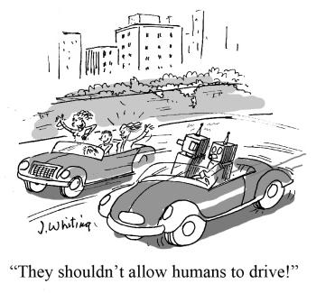 Robot Drivers Cartoon